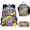 Kinder Cartoon Rucksack Set Grundschüler Mit Lunchtasche Federmäppchen - Leicht Ergonomisch Oxford Stoff