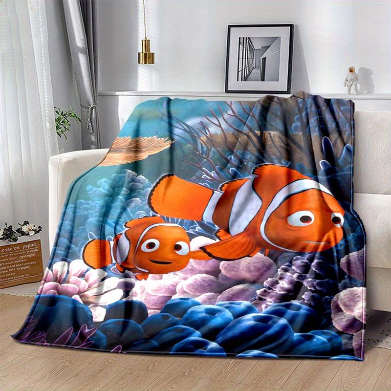 1 Stück, Inspirierte Clownfisch-Design-Decke im Stil von "Findet Nemo", Perfekt für Heimdekoration, Sofabezug, Reisen, Camping, Auto, Büro-Nickerchen