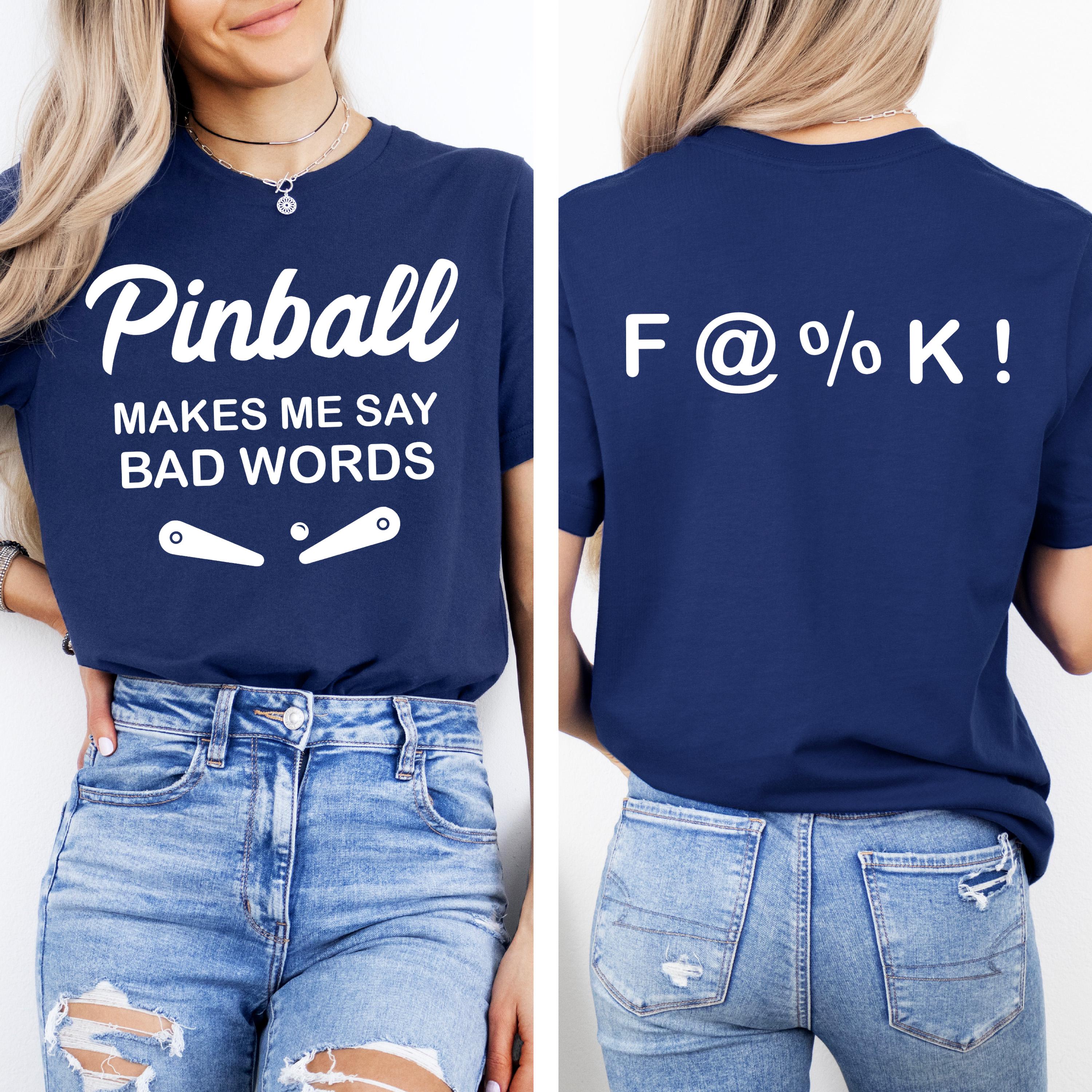 Pinball Shirt Funny Pinball Arcade Tees Game Day Pinball Player Women T Shirts S темно-синий