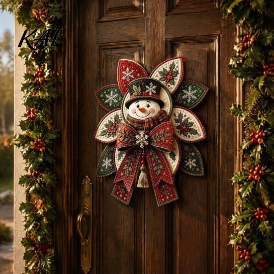 Weihnachtsbaumschmuck Bastelset Patchwork Schleife DIY Nähset, 3D Handgemachter Dekorativer Schmuck, Vorgeschnittener Heimdeko-Stoff Und Schritt-für-Schritt-Anleitung Bastelset