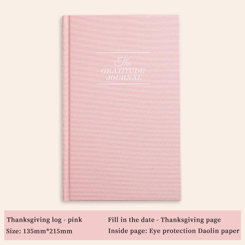Cross-Border English Gratitude Diary: Linen Cover Planner Notebook A5 розовый