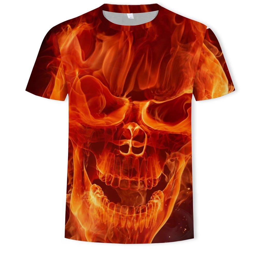 New Skull 3D Digital Printed Casual Men's Short Sleeved T-shirt