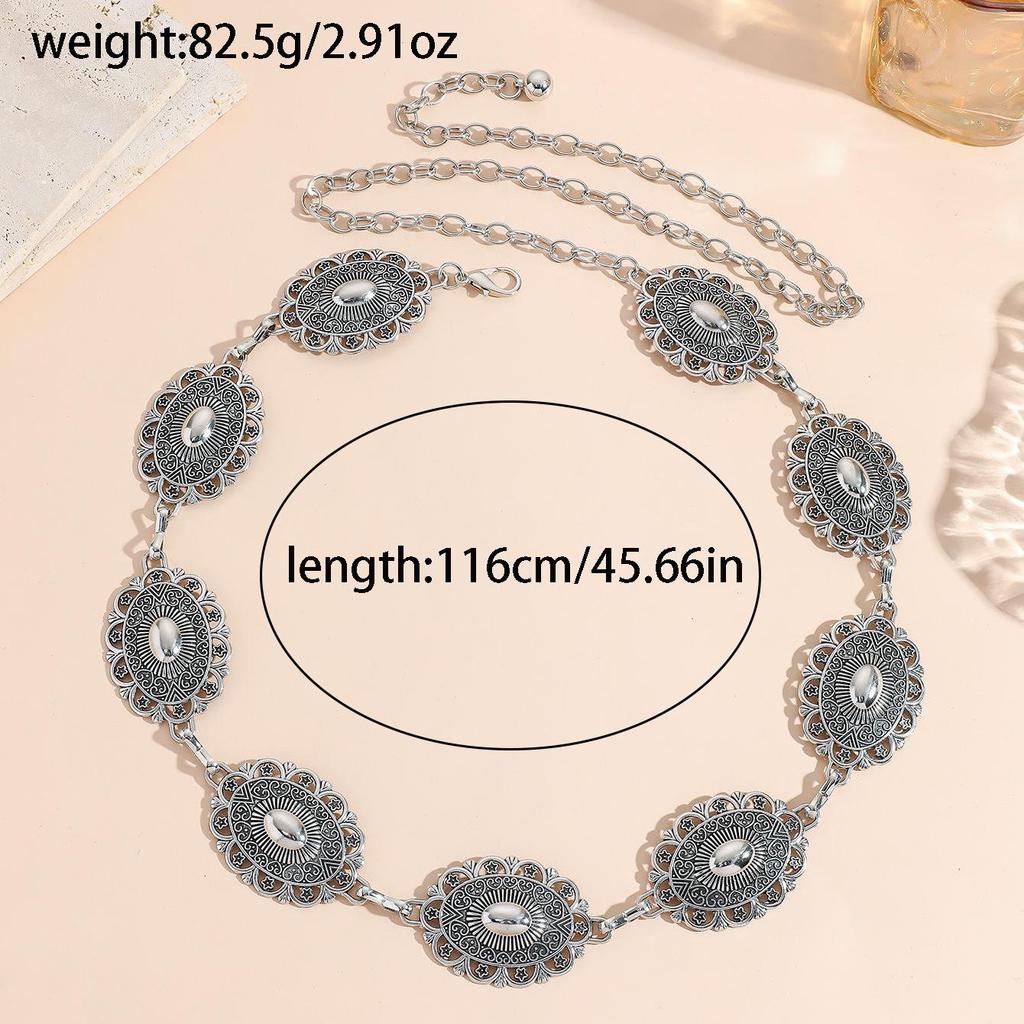 Bohemian Retro Metal Waist Chain for Women - Ethnic Style Body Jewelry