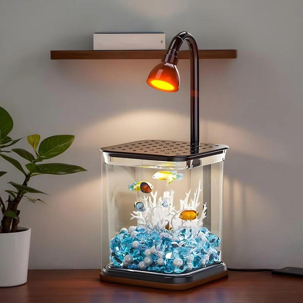 Creative Landscape Fish Tank INS Small Betta Fish Tank Practical Mini Desktop Fish Tank  Kids