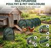 Foldable Chicken Run Tunnel 120x18x18 Inch Portable Expandable Outdoor Tractor with Cover for Ducks Geese Rabbits Chicks Quail Small Pets In Backyard