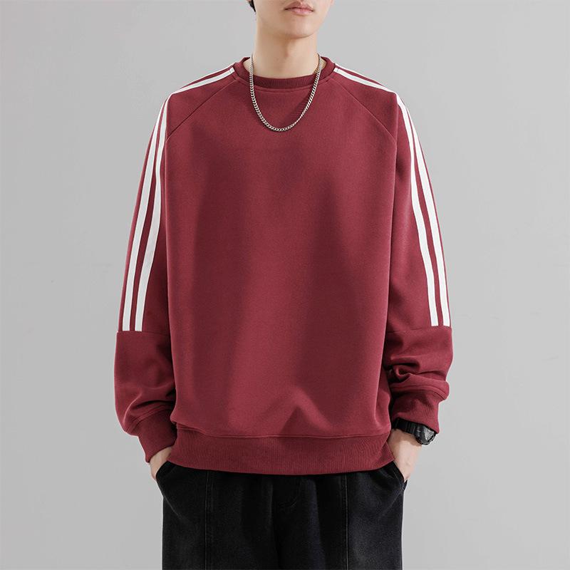 Autumn Sweatshirt Men's Loose Round Neck Pullover Top for Young Outdoor Sportswear High-end College Coat