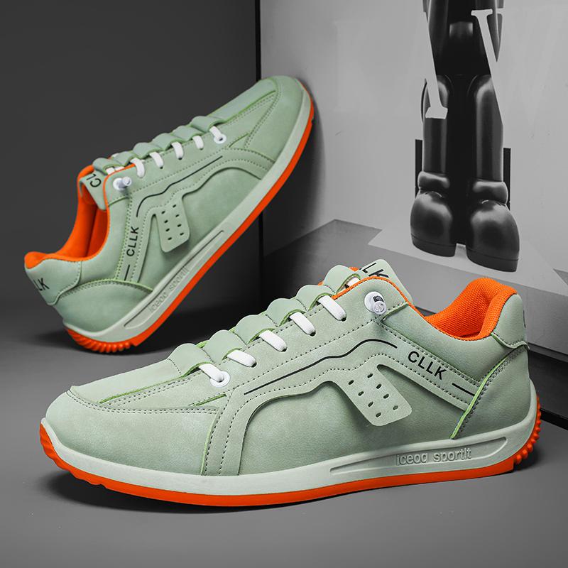 Fashion Men Sneakers Casual Fashion Easy Matching Mixed Colors Leather Breathable Height Increased Flat Platform Running Shoes