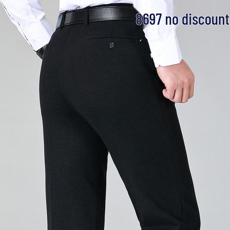 

Мужские эластичные брюки Jomoo из шерстяного трикотажа - Не требующие глажки, Плотные повседневные/деловые брюки для осени/зимы 34