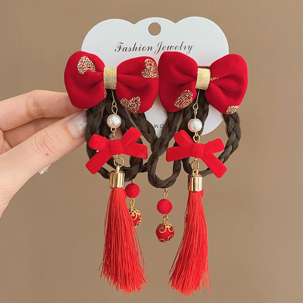 Flower Children Bow Wig Hairpin Tassels Hanfu Hair Sticks All-match Ancient Style Hairpin Baby