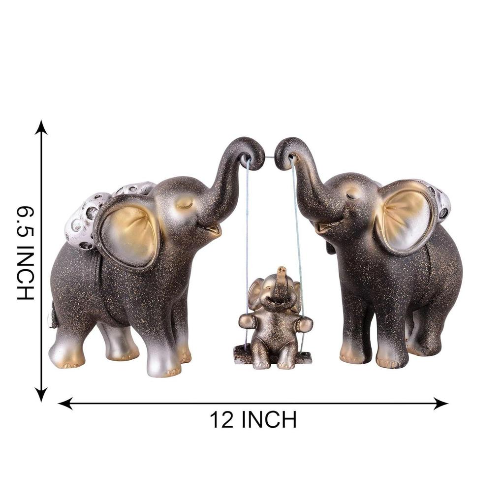 Set of 3 Elephent showpiece for Home Decoration Items Table Decor Living Room Gift Boxes for Weddings, Parties, Housewarming