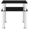 Side Table Black 45x50x45 Cm Tempered Glass