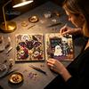 Relaxing Stress Relief Crafts Halloween Faux Pearl Painting Kit, DIY Witchcraft Art 3D Crafting Materials Bead Wall Craft Kit for Adults Beginners,