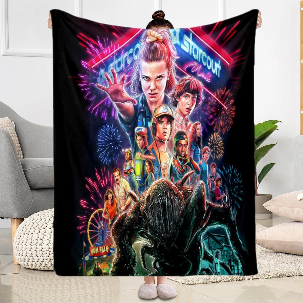 Stranger Things  Blanket Suitable for sofas,travel, living rooms also a good gift for friends and family Suitable for all seasons.