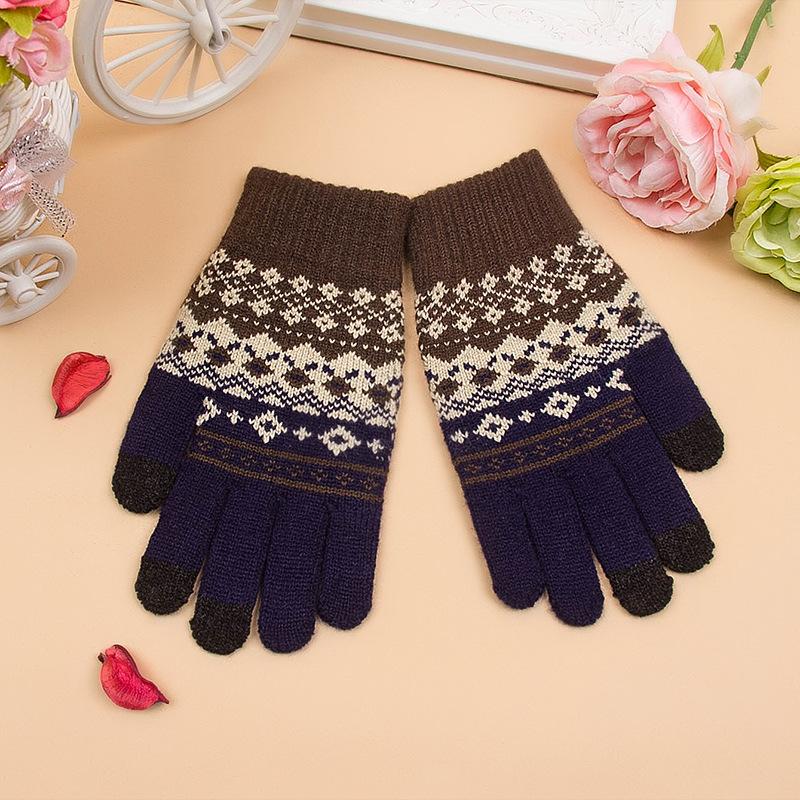 New Touch Screen Gloves Are Piled and Thickened, Winter Jacquard Warm Gloves, Men's and Women's Gloves.