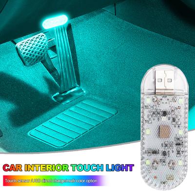 LED Interior Car Touch Light Mini Size Rechargeable Car Inspection Lights Auto Reading Lamp Nylon Sticker Dome Light
