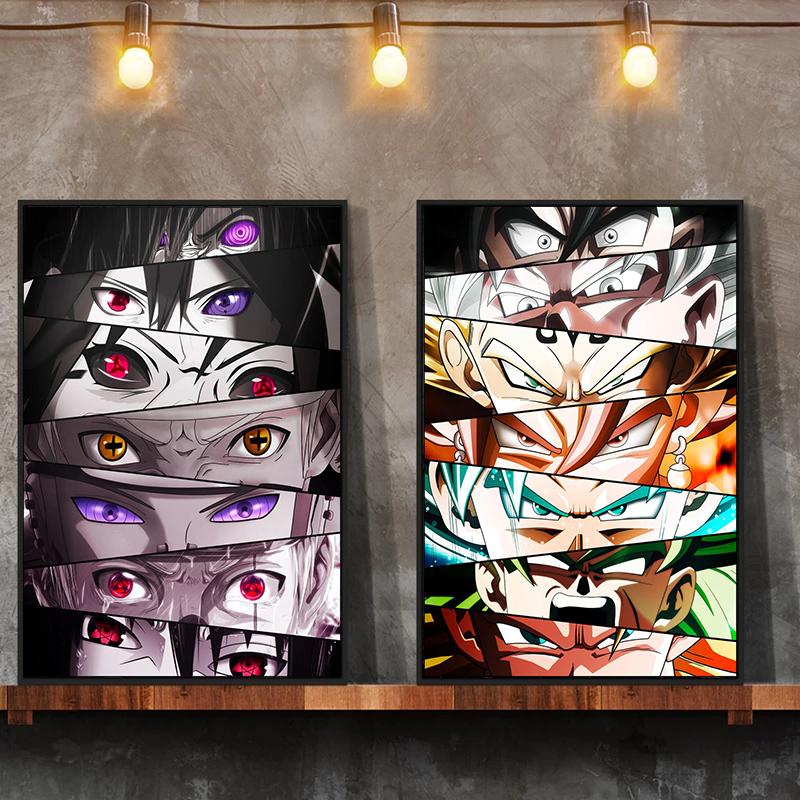 Japanische Anime-Charakteraugen Leinwandgemälde Wandkunst Poster Dekorative Malerei Wandgemälde Zuhause Kinderzimmer Ästhetische Dekoration