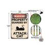 Angry Cat Warning Metal Sign Retro Garage Wall Decor