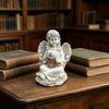 Solarna Statuetka Aniołka do Ogrodu Mała Figurka Kupidyna Aniołka Wodoodporna Żywica Ozdoba do Bajkowego Ogrodu na Taras Podwórko Ganek Trawnik Dekoracja Zewnętrzna