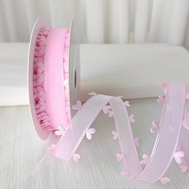 

2.5cm Wide Colorful Soft Accessory Exquisite Ribbon Romantic DIY Durable Heart Premium Double-Sided Lightweight 20 Yard 2.5cm*20yards