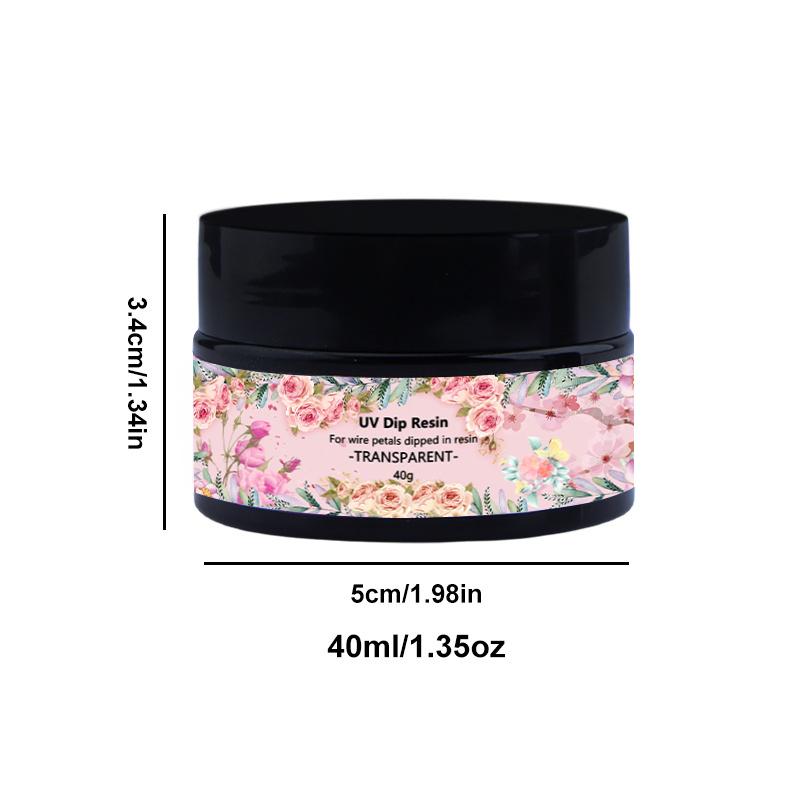 

40/100 мл УФ-клей DIP-смолы для проволочных цветов, прозрачная жидкость, глянцевый ультрафиолетовый клей для изготовления ювелирных изделий