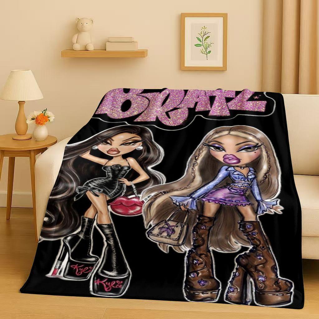New Cartoon Bratz Doll Girl Flannel Blanket,Ultra Soft Warm Plush Throw for Home Bedroom Bed Sofa Cover Office Gift Kids Picnic