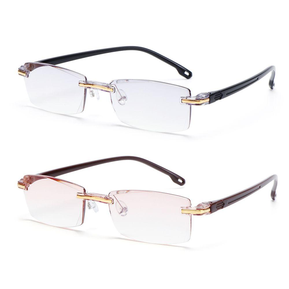 Ultralight Diamond-cut Readers Eyewear Rimless Radiation Protection Anti Blue Light Presbyopia Glasses Reading Glasses