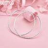 925 Sterling Silver Wedding Gift 50mm Circle Pierced Earrings Charming Jewelry