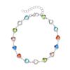 Wind Candy Color Love Zircon Bracelet Women'S Light Luxury Fashion Versatile Niche Retro Peach Heart Jewelry