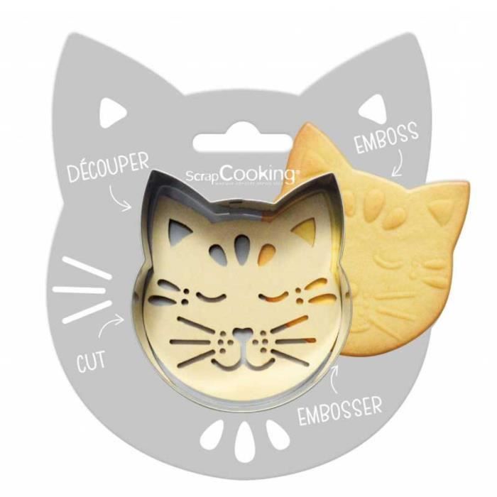 Kit pour biscuit en relief - Marque - Modèle - Inox, bois naturel - 6,4 x 7,2 cm - 6,2 x 6,6 cm