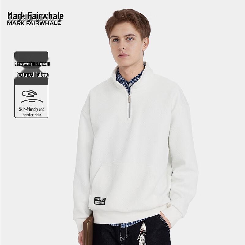MARK FAIRWHALE Men's Half-Zip Stand-Collar Jacquard Sweatshirt
