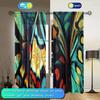 2pcs Colorful Butterfly Wings Printed Curtain for Home Decor - Rod Pocket Window Treatment for Bedroom, Office, Kitchen