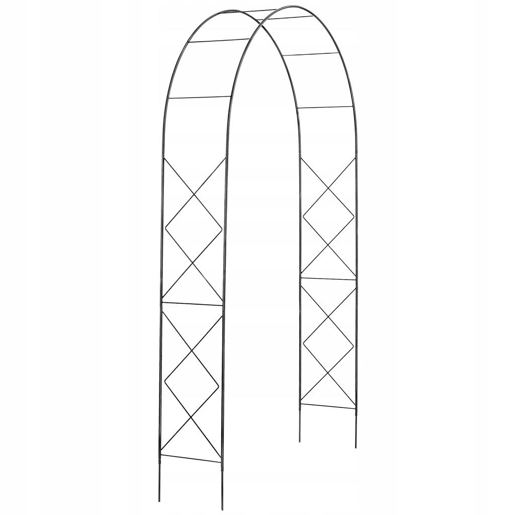 KADAX Pergolă de grădină metalică Arc pentru trandafiri cățărători Flori Suport pentru flori 255cm