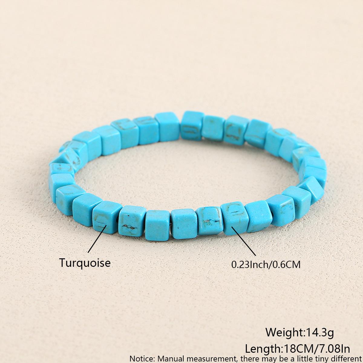 

Богемская бирюза бусины браслеты для женщин Рейки природный камень куб цилиндр нерегулярные браслеты целебные ювелирные изделия для здоровья
