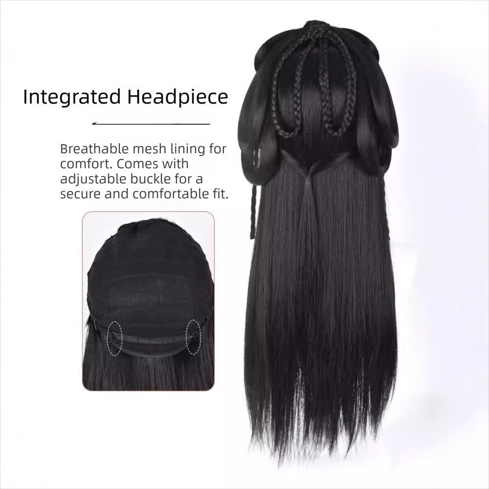 Synthetic Chinese Ancient Style Wigs Heat-resistant Cosplay Hanfu Modelling Wig  for Women
