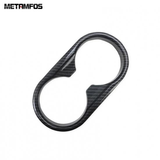 For Mazda CX-8 CX8 2017- 2024 Carbon Fiber Front Rear Water Cup Holder Panel Cover Trim Interior Accessories Car Styling