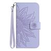 Suitable for iPhone15 Leather Case 13Pro Frosted Sunflower Card Wallet Protective Case 14plus Oblique Span