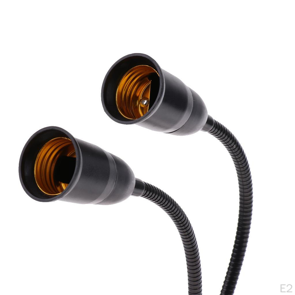 EU Plug E27 2-head Clip On Reading Light Base Desk Lamp Socket