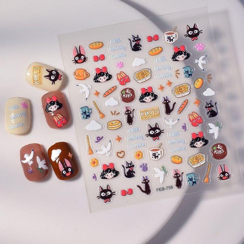 

Tiktok Cartoon Cute Kiki s Delivery Service Nail Stickers DIY Embossed Mobile Phone Calendar Notebook Stickers 758 Default