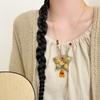 Butterfly Pendant Tassels Necklace Ethnic Style Embroidered Pendant Necklace  Ethnic Fashion