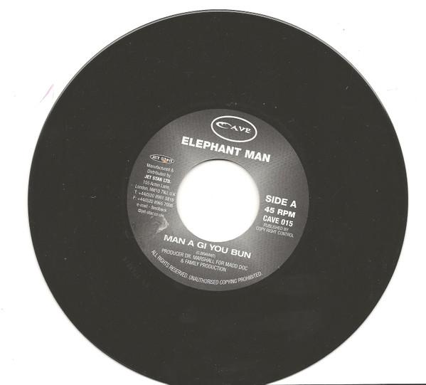 

7inch Record ELEPHANT MAN - Man A Gi You Bun CAVE015 Cave UK Reggae, Ska & Dub Used