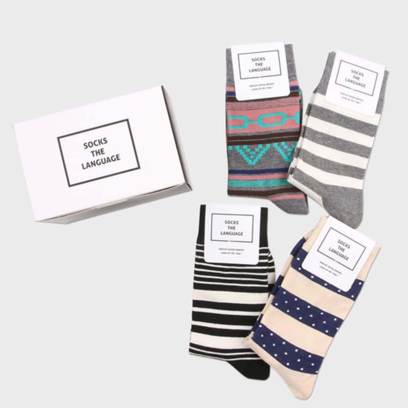 

SOCKS THE LANGUAGE Hello, Nice to Meet You (4-Set of Socks) FREE