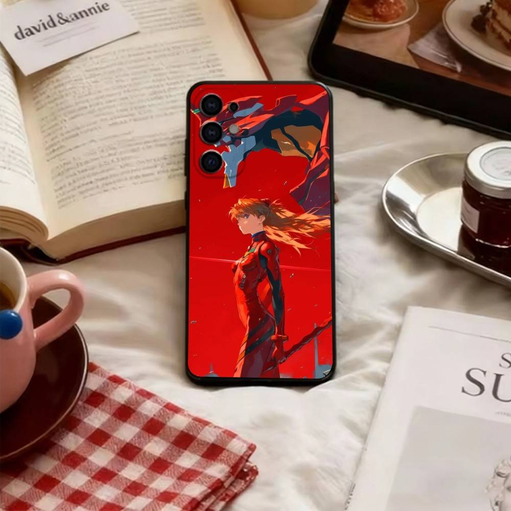 EVA Soryu Asuka Langley Phone Case For Samsung S25,S24,S21,S22,S23,S30,Ultra,S20,Plus,Fe,Lite,Note,10,Soft Black Cover