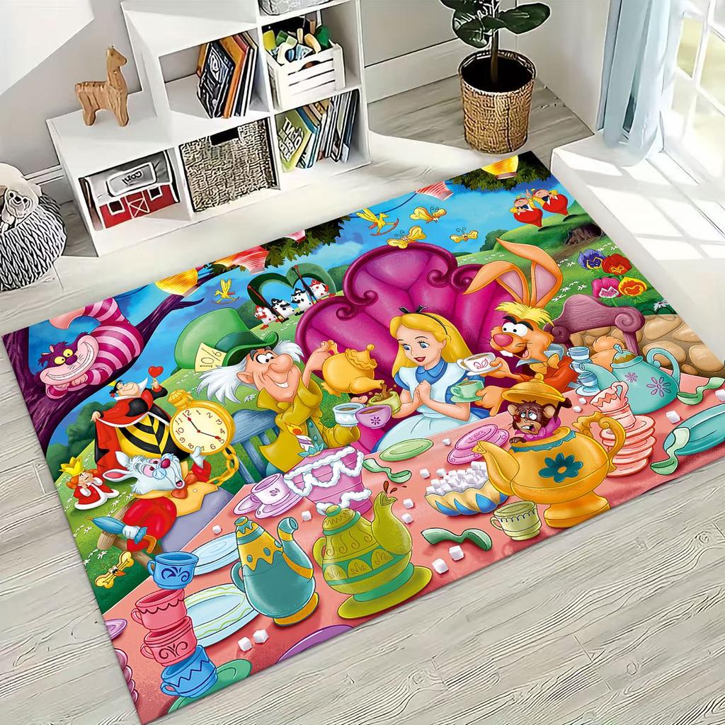 Dream Cheshire Cat Alice in Wonderland Cartoon Rug for Bedroom Living Room Sofa Home Doormat Decor, Large Kid Non-slip Floor Mat