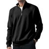 Men's Pullover Long Sleeved Stand Up Collar Sweatshirt Casual Cut Height Collar Lamb Wool Base Shirt