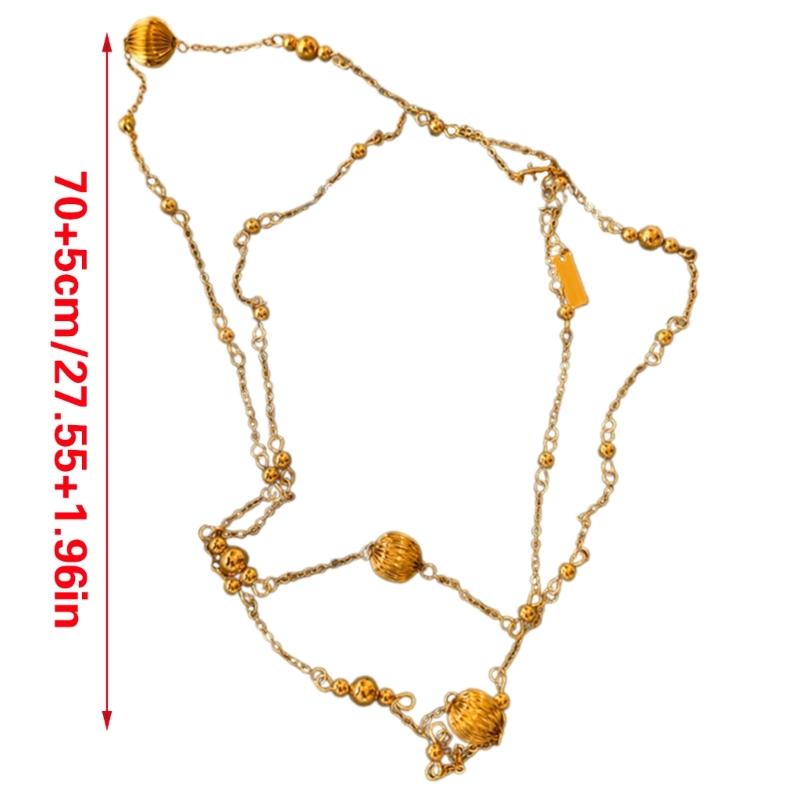 Fashionable Beads Chain Necklace Elegant Striped Pumpkin Designs Clavicle Chain for Modern Style Enthusiasts