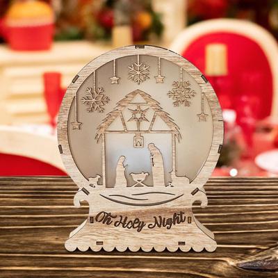 Krippenszene Licht Weihnachtsdeko Ornament für Büro Schreibtisch Tisch