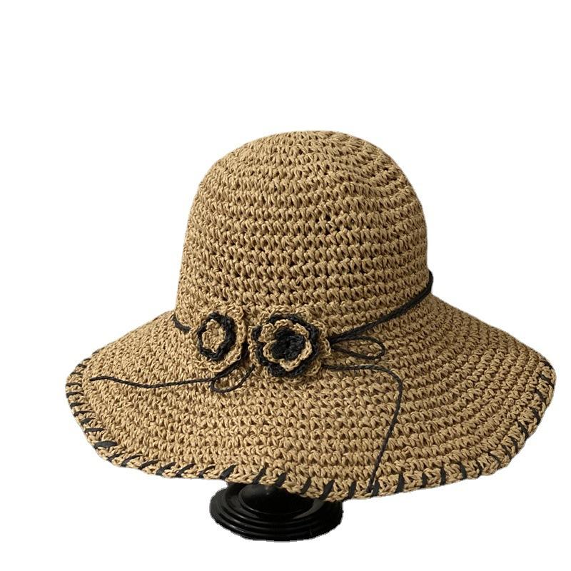 Straw hat women's sun hat season UV protection foldable big eaves hat sunshade cool hat sunscreen hat new product