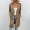 TIFICY Women's Fashion Casual Fall Winter Solid Color Print Long Sleeve V-Neck Sweaters