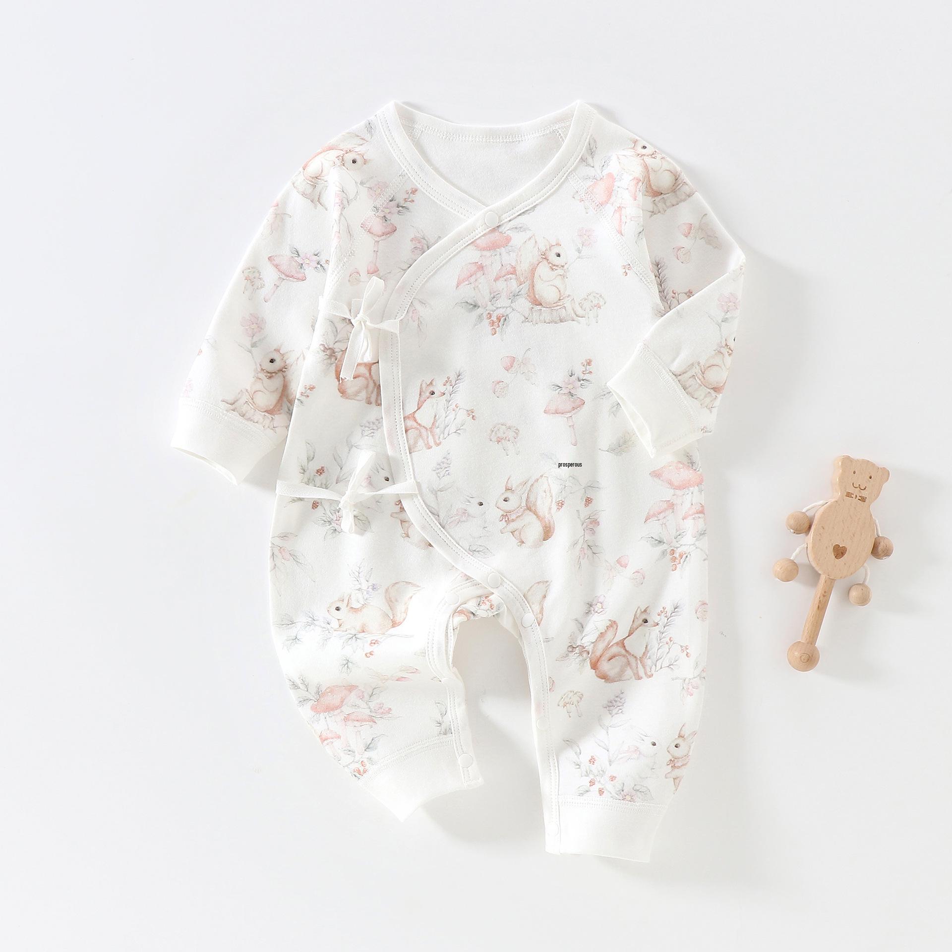 

Antibacterial Cotton Baby Jumpsuit with Belly Protection for Spring and Autumn 59 cm