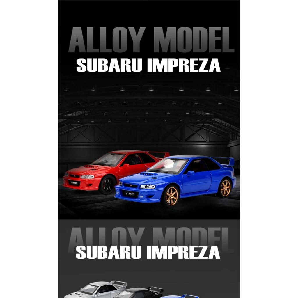 1/32 Subaru Impreza WRX STI Alloy Sports Car Model Diecasts Metal Racing Vehicles Car Model Simulation Sound Light Kids Toy Gift